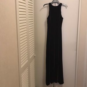 Nicole Miller chocolate velvet evening gown.